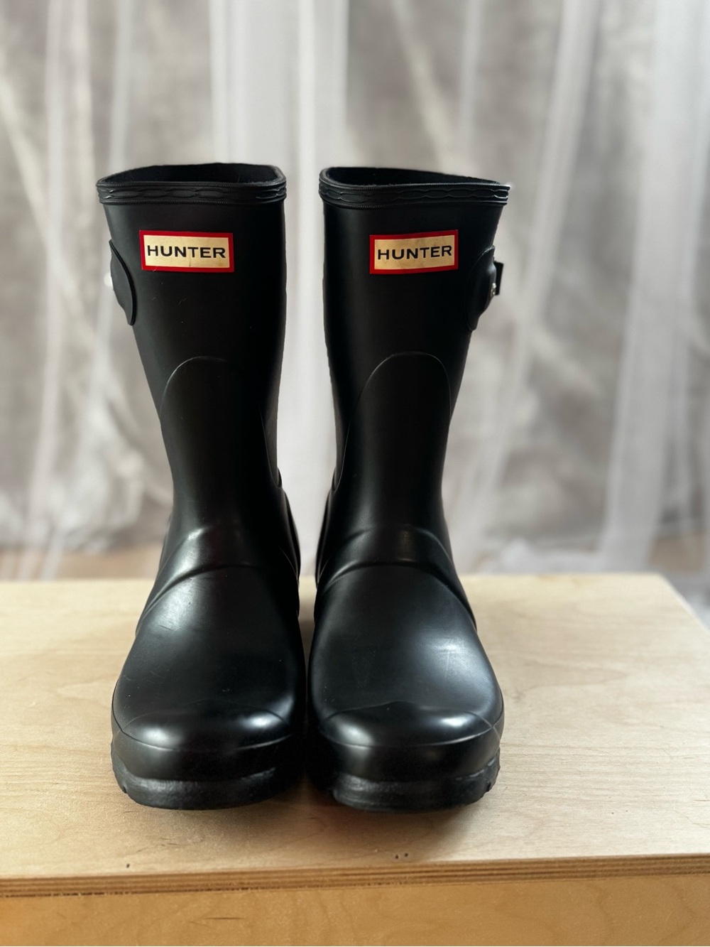 Hunter Original Short Rain Boots Black Women’s US 7 EU 38 Matte NWOT Waterproof
